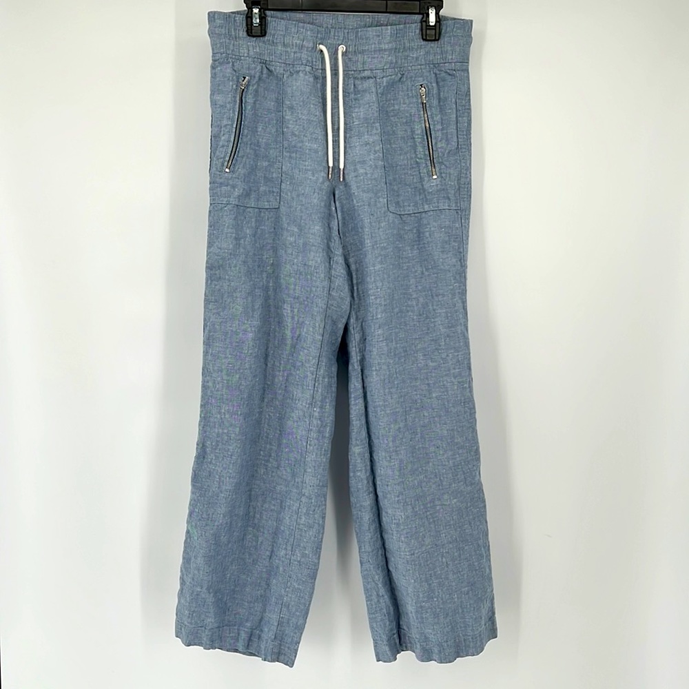 Athleta Athena Cabo Pants Wide Leg 100% Linen size 8